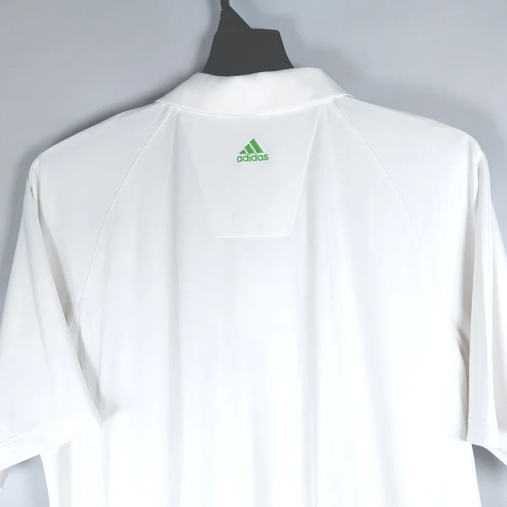 Adidas Clima Cool Golf Polo Shirt Mens L‎ White Green Arthur Hills Hilton Head